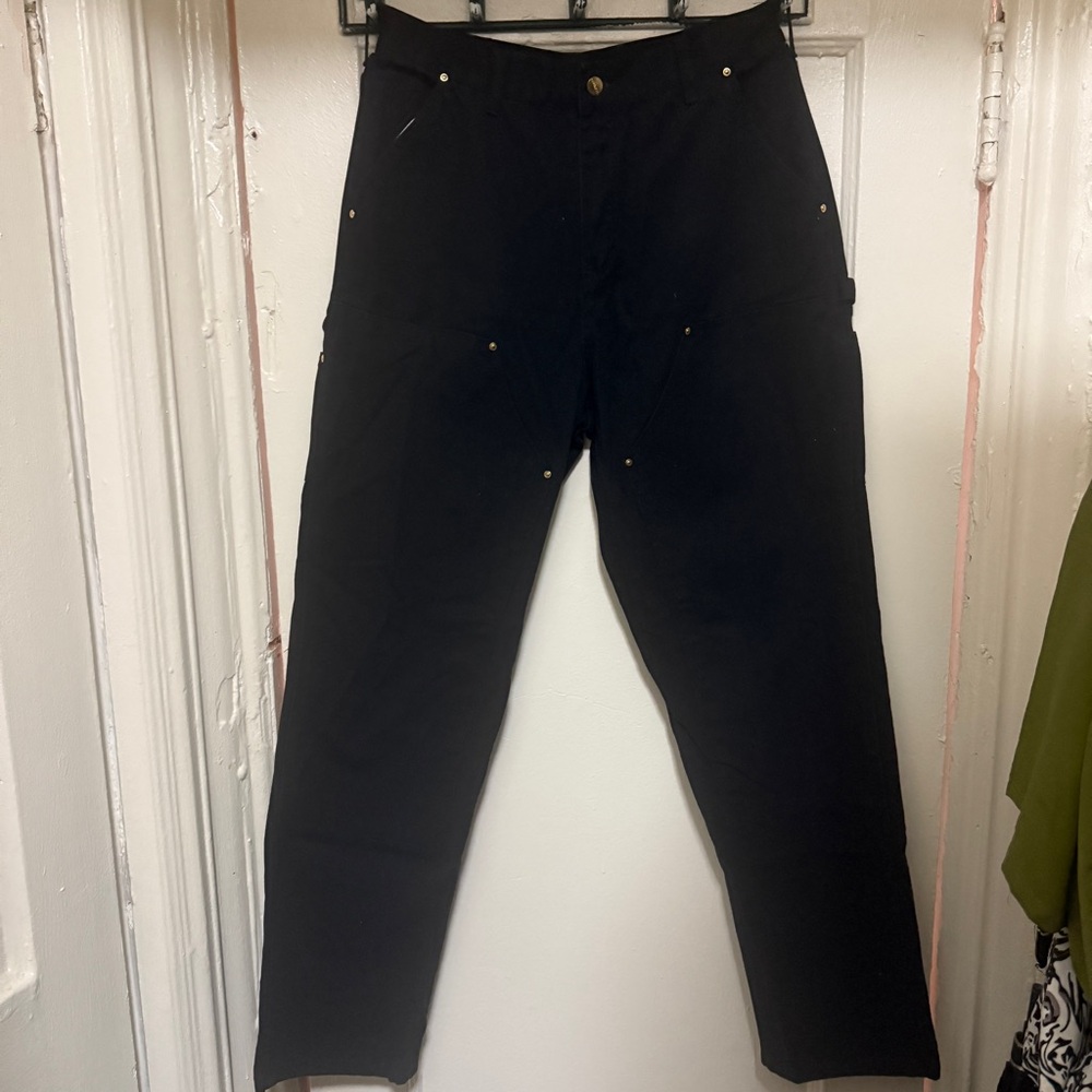 Black Carhartt double knee carpenter pants 
34x34